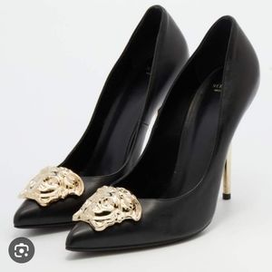 Versace Palazzo Black Heels New